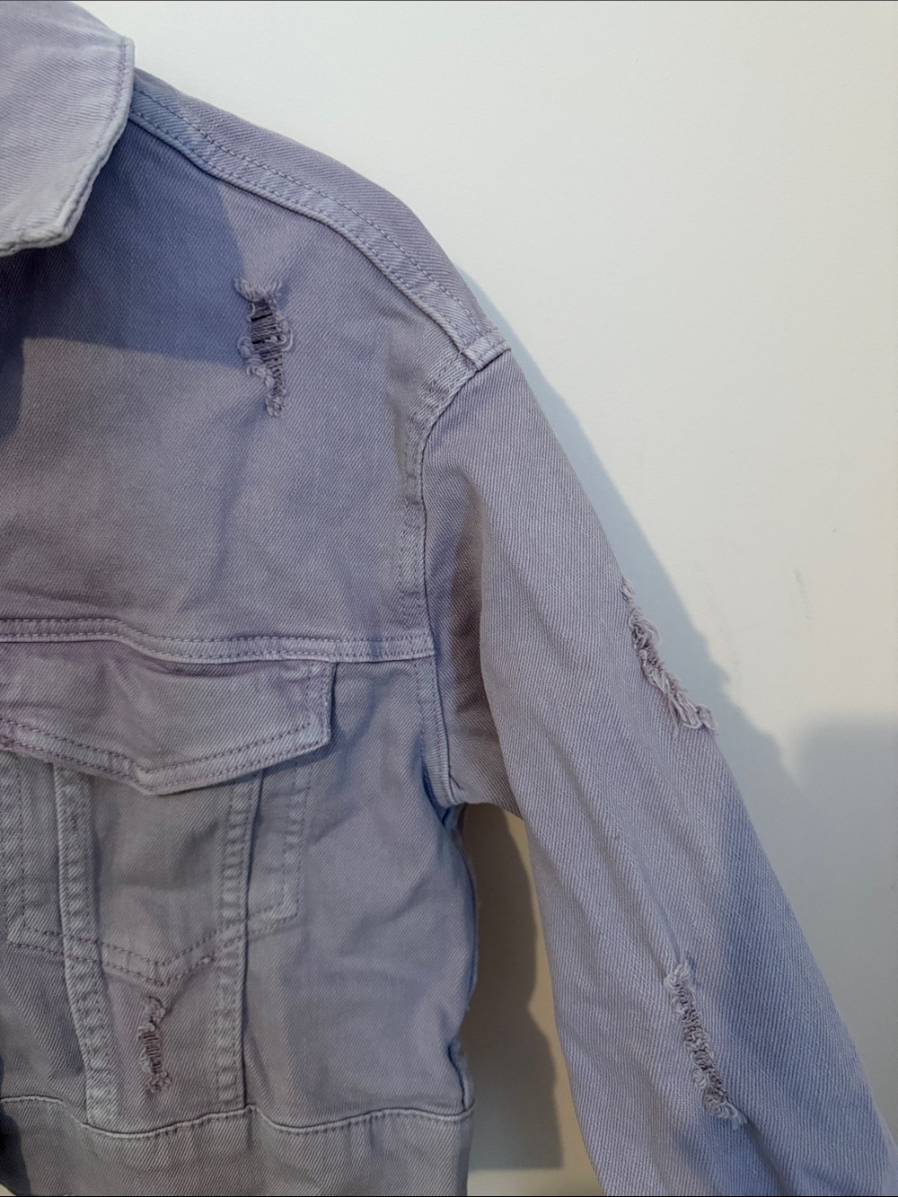 wild fable Lavender Cropped Denim Jacket - Picture 4 of 6